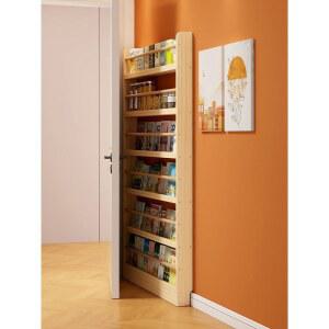 샤크팡 코너 화이트 원목 전면 수납장 좁은 전면책장 틈새책장 공간활용