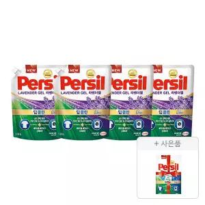 퍼실 라벤더 드럼/일반 겸용, 1.8L, 4개 +증정(파워젤 듀얼 300ml,1개)