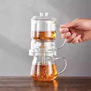 자동 티 유리 찻주전자 딤섬티팟 가정용 딤딤섬티팟