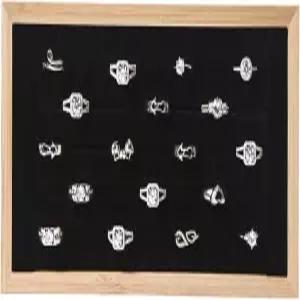 캔우드 대나무 반지 홀더 진열대 귀걸이 판매용 보석 정리대 (블랙)