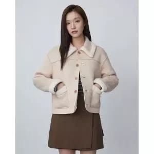 플라스틱아일랜드 카라 뽀글이 리버시블 무스탕점퍼 PR4MJ582