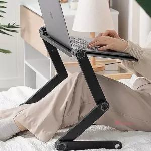 노트북거치대 테이블 폴딩좌식 높이조절 각도 미니 받침대 책상 접이식 알루미늄 스탠드abc731