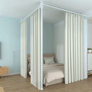 거실 홀딩도어 가림막천 바람 직선형 핑크레니 차단 침실 가리개 우풍 패브릭가리개 주방