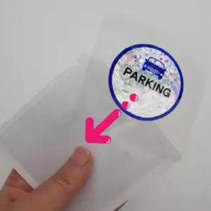 ( )차량용 주차번호 스티커 케이스 투명 부착판 앞유리 고정 주차 알림판 홀더