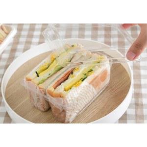 샌드위치 포장 포장용 이중구획 용기 초밥 상자 조각 박스 사각케이스 떡포장 투명창