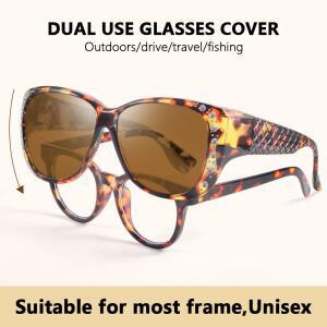 CRIXALIS 패션 여성 선글라스 착용, 운전용 차양용 오버사이즈 안경 고글 2 개