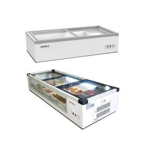 해산물 냉장고 쇼케이스 진열장 위는 냉동 빙상 냉동고 계단식 정육 120X80X90