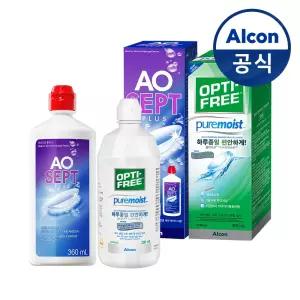 옵티프리 렌즈세척액 에이오셉 플러스 360ml 1개+퓨어모이스트 300ml 1개