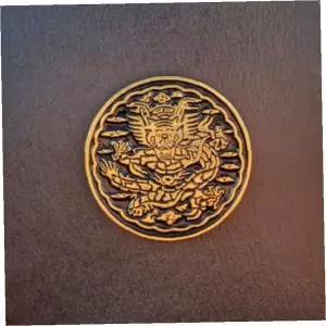 한국 전통 곤룡포 자수 원형 뱃지 브로치 한복 문양 기념품 선물용 액세서리