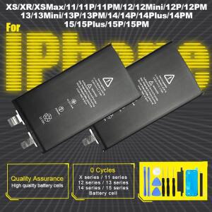 2025 iPhone XR XS 11 12 13 14 15 Pro Max 12Mini 14Plus 충전식 Bateria 셀용 새 배터리