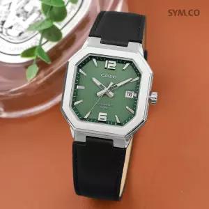 정품 스타샵 카시오 MTP-B195L-3A 스타일리시 빈티지 사각 금속 텍스쳐 남자 가죽 시계 c167