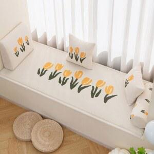 윈도우 시트 매트 5인용 소파 모듈 특이한 북유럽감성 아이보리 부드러운 벤치소파 두꺼운