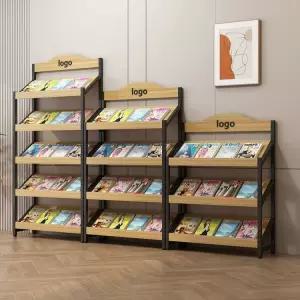책진열대 매거진랙 잡지꽂이 철제 5단 팜플렛 선반 꽂이 책꽂이 진열대 책선반 책 원목