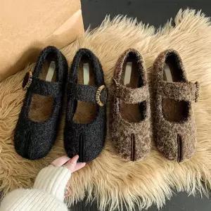 피노 헤어리 퍼안감 플랫 슈즈