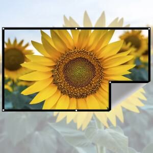 로니식 2025 프로젝터 스크린 100-133인치 메탈 그레이 안티전구 16:9 휴대용 블랙 테두리 구멍  가정용 야