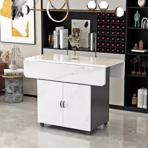 접이식 렌지대겸식탁 전자렌지수납장 겸용 캐비닛 식탁 (1)