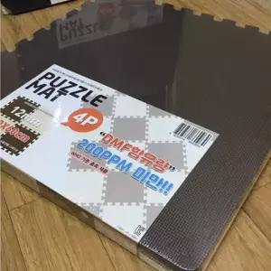 퍼즐매트 브라운 아이보리 60x60cm 4P 놀이방매트