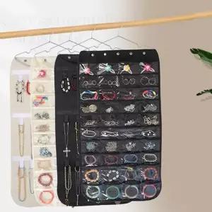걸이형 정리함 문걸이 양면 투명 옷장 정리함 수납함 옷방 포켓 악세사리 쥬얼리 귀걸이 벽걸이 화장대