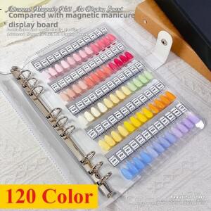 120색상 신규 팔레트 마그네틱 아크릴 컬러 샘플 디스플레이 보드 카드북 네일 폴리쉬 글루 샘플 디스플레