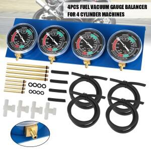 동기화 도구 진공 밸런서 게이지 바이크 오토바이 연료 기화기 4 실린더 엔진 기계 호스 포함