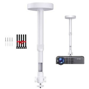 천장/벽용 DAWASAPAT 프로젝터 마운트 - 케이블 타이가 있는 미니 프로젝터용 연장 폴이 인치 나사 조절식 틸트 및 스위벨 걸이식 벽걸이