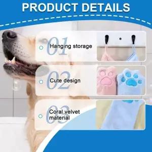 특수 고양이 목욕 타월 전문 흡수성 애완동물 그루밍 장갑 빠른 건조 탈모 방지 애완동물 청소 장갑 고양