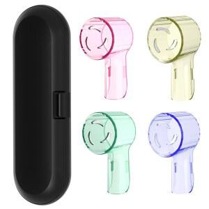 전동 칫솔 여행용 케이스 및 4개 브러시 헤드 방진 커버, 오랄비 및 iO 시리즈 전동 칫솔과 호환 가능