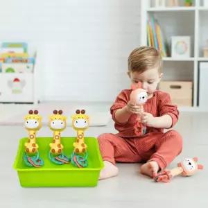 기린 토끼 멜로디봉 3p 마라카스 치발기 딸랑이 멜로디봉 오감발달 소프트 교구바구니 (소)