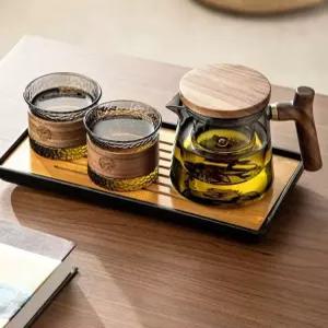 호두나무 티팟 티포트 세트 500ml 800ml 차주전자 내열