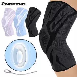 1 Pc 압축 무릎 지원 슬리브 탄성 통기성 패드 브레이스 스프링 체육관 스포츠 보호대 농구 배구 실행