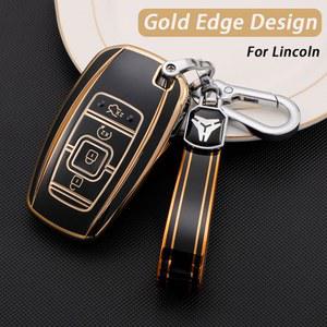 링컨 컨티넨탈 네비게이터 Z MKZ MKC MKX 노틸러스 에비에이터 해적 블링 키링 홀더용 TPU 쉘 포브 자동차 키 케이스 커버