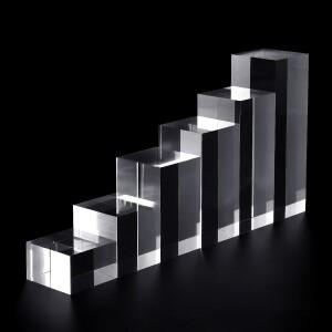 1PC 아크릴 사각형 디스플레이 블록 보석 향수 컬렉션 피규어에 대 한 명확한 세련 된 큐브 솔리드 라이저