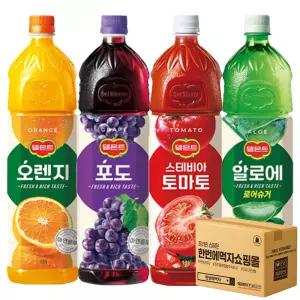 [한번에먹자] 1.5L 델몬트 과즙음료 혼합세트 (오렌지 + 포도 + 스테비아 토마토 + 알로에 로우슈거) 각1개씩, 총4페트