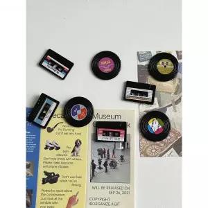 레코드판 냉장고 자석 복고풍 카세트테이프 마그넷