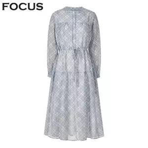 [포커스] 웨이스트 스트링 체크 셔링 원피스_VF6S1OP3031
