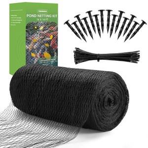 연못 그물, 코이 연못을 위한 14 x 14피트 나뭇잎과 쓰레기를 잡을 수 있는 튼튼한 직조 미세 메쉬 정원 풀 그물 키트, 새 고양이 포식자로부터 물고기를 보호합니다