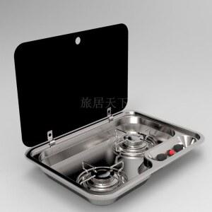 카라반 스테인레스 듀얼 2구 캠핑카 버너 레인지 910 스토브 RV