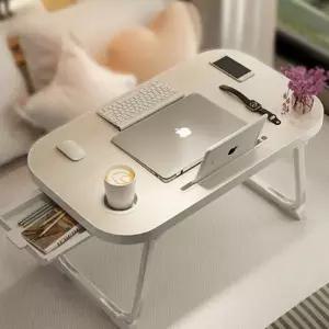 라운드 좌식 책상 1인용 이동식 테이블 접이식 좌식 책상 컴퓨터 라운딩 트레이 노트북 독서대 다용도 침대