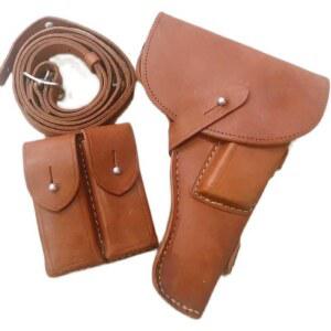 가죽 리볼버 케이스 보호 집 기관리 세트 허리 3종