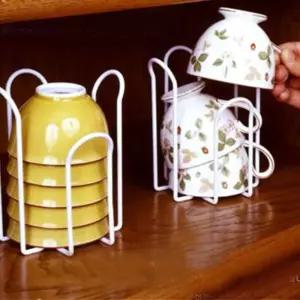 에츠코 꺼내기 쉬운 찻잔 공기락 2P세트식기 주방정리용품 국그릇 수납 보울 조립식선반 용기 정리대 그릇