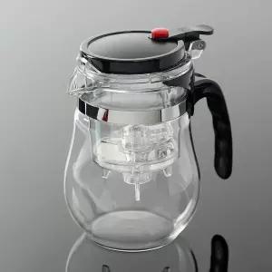 버튼식 내열유리 차포트 티포트 표일배 스타일 티팟 다관 주전자 찻주전자 메이커 드롭 포트