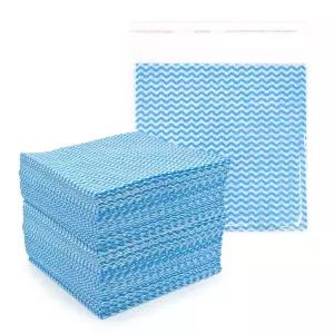 Kimspp 파랑물결행주 대(반포장) 38x38cm (100) 판촉 행사 홍보용 칼라행주 독일 인견 부직포 타올 키친 걸