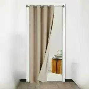 겨울 찬바람을 막아줄 두꺼운 3중직 중문커튼 1장 UV차단 암막 가림막 커텐 아일렛형 간편 압축봉 설치