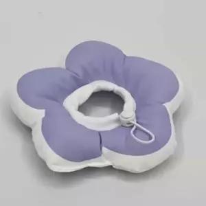 강아지 넥 카라 퍼플 S 반려견 소형애견넥카라 반려 목카라 중성화수술 꽃모양 고양이 깔대기 쿠션