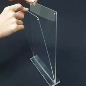 아크릴 POP 꽂이 A4 세로 배너입간판 pop대스탠드 안내 POP대 거치대 메뉴판 미니광고판