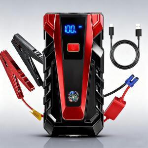 2025 업그레이드 99800mAh 12V 점프 스타터: 휴대용 리튬 듀얼 USB 플래시라이트 비상 차량 배터리 부스터