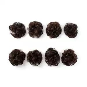 블랙브라운 올림머리 똥머리 곱창밴드 가발 8p세트 (KYR-WE672F1)