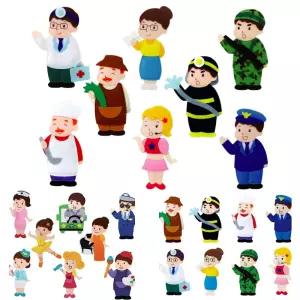 청양 펠트 교육자료 (직업 8종세트) 펠트교구 의상 찍찍이 인형 학습판 게시판 부직포 탈착