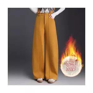 여성 러블리 바지 배기핏 기모 와이드 겨울 잔반짝이 캐주얼 커프스 슬림핏 다올4