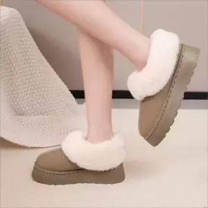 여성 스웨이드 털부츠 발목 앵클 통굽 퍼신발 여성워커 여자워커 워커부츠 여성워커부츠